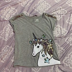 Gray Unicorn short sleeve shirt